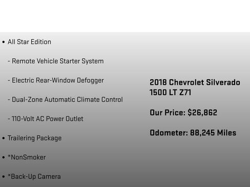Used 2018 Chevrolet Silverado 1500 LT w/ All Star Edition AWD/4WD image 6