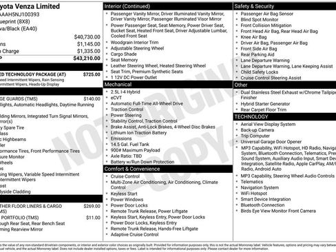 Used 2022 Toyota Venza Limited w/ Advanced Technology Package AWD/4WD image 11