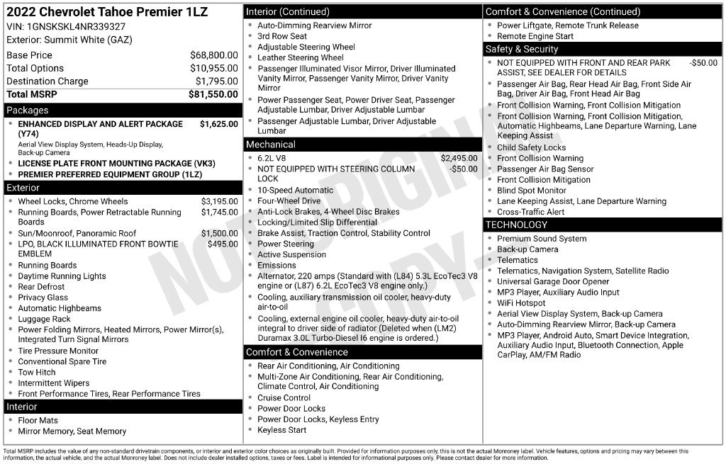 Certified 2022 Chevrolet Tahoe Premier AWD/4WD image 31