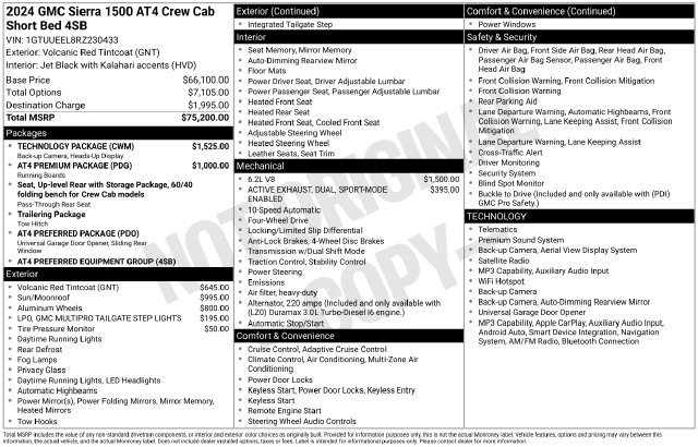 Used 2024 GMC Sierra 1500 AT4 w/ Technology Package AWD/4WD image 7