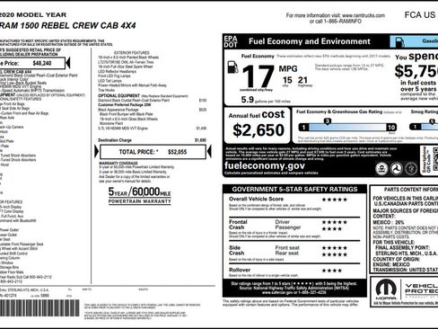 Used 2020 RAM 1500 Rebel w/ Black Appearance Package AWD/4WD image 2