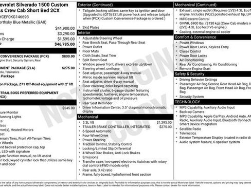 Used 2019 Chevrolet Silverado 1500 Custom Trail Boss w/ Custom Convenience Package AWD/4WD image 31