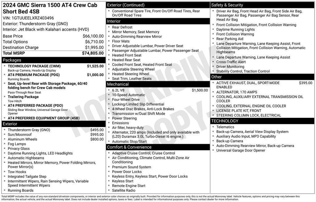 Certified 2024 GMC Sierra 1500 AT4 w/ Technology Package AWD/4WD image 35