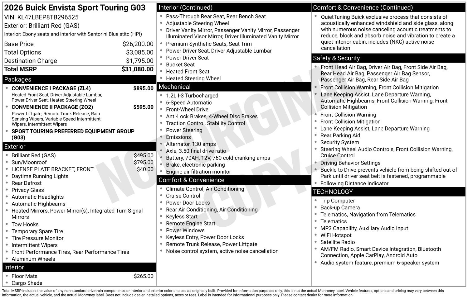 New 2026 Buick Envista Sport Touring w/ Convenience I Package FWD image 25