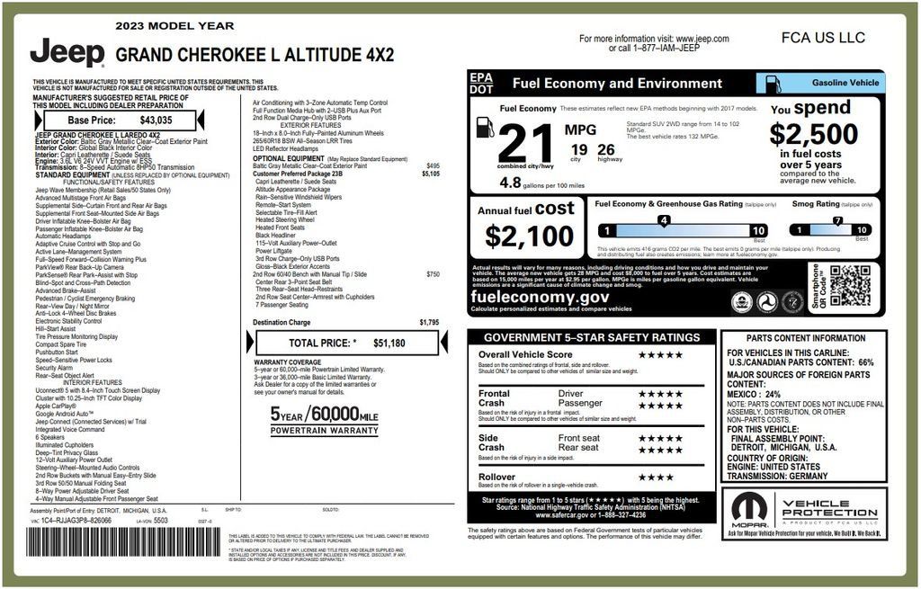 Used 2023 Jeep Grand Cherokee L Laredo RWD image 4