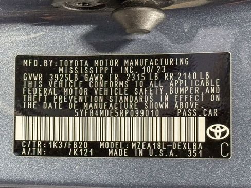 Certified 2024 Toyota Corolla LE FWD image 43