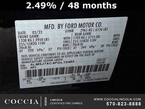 Certified 2023 Lincoln Aviator Reserve w/ Equipment Group 201A image 27