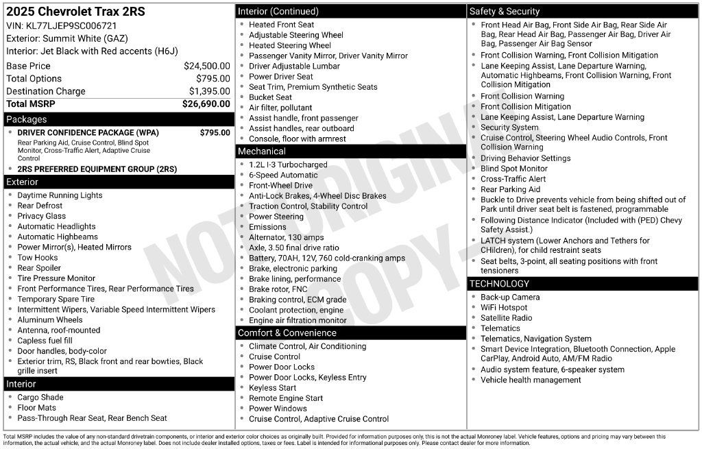 Used 2025 Chevrolet Trax RS w/ Driver Confidence Package FWD image 3
