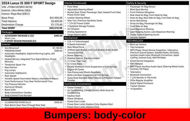 Used 2024 Lexus IS 300 F Sport w/ Accessory Package 2 RWD image 57
