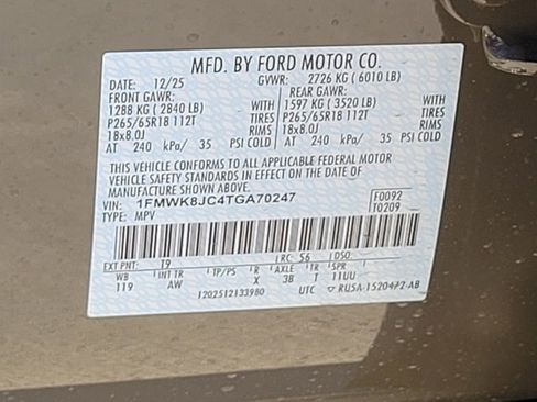 New 2026 Ford Explorer Tremor w/ Tremor Ultimate Package image 13