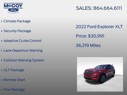 Used 2022 Ford Explorer XLT w/ Equipment Group 202A AWD/4WD image 22