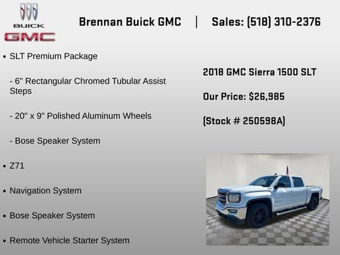 Used 2018 GMC Sierra 1500 SLT w/ SLT Premium Package AWD/4WD image 6