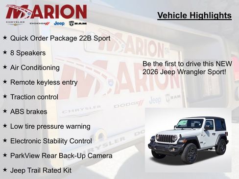 New 2026 Jeep Wrangler Sport AWD/4WD image 5