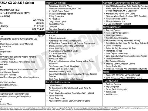 Certified 2023 MAZDA CX-30 AWD 2.5 S w/ Select Package image 38
