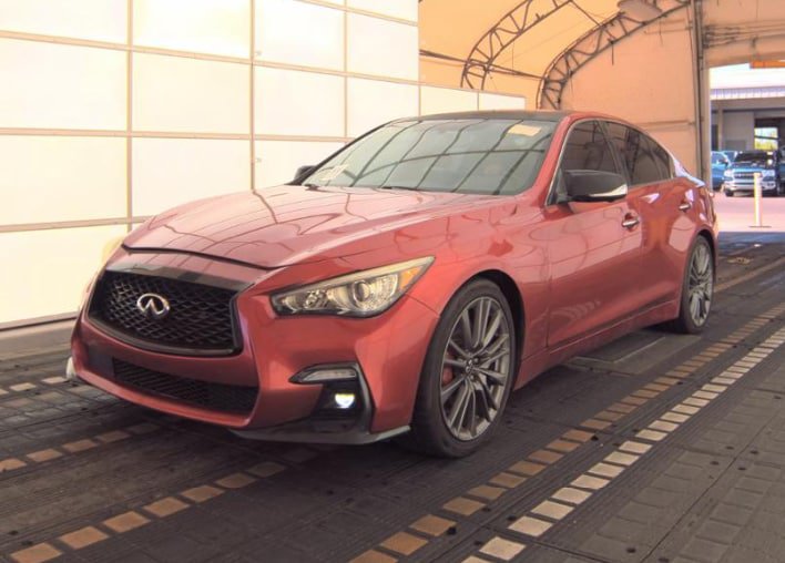 Used 2018 INFINITI Q50 Red Sport 400 w/ Sensory Package (Sport) RWD image 1