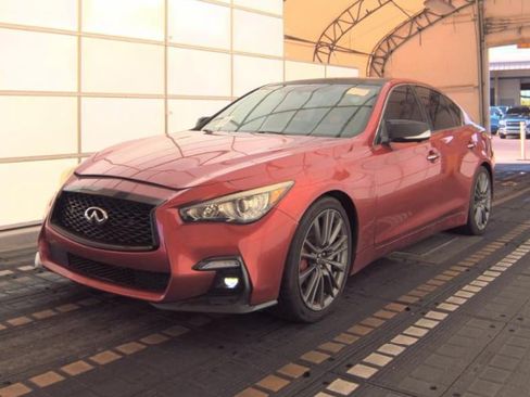 Used 2018 INFINITI Q50 Red Sport 400 w/ Sensory Package (Sport) RWD image 1