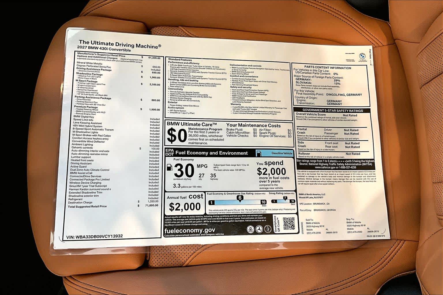 New 2027 BMW 430i Convertible w/ M Sport Package RWD image 20