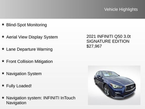 Used 2021 INFINITI Q50 Signature Edition w/ Cargo Package image 8