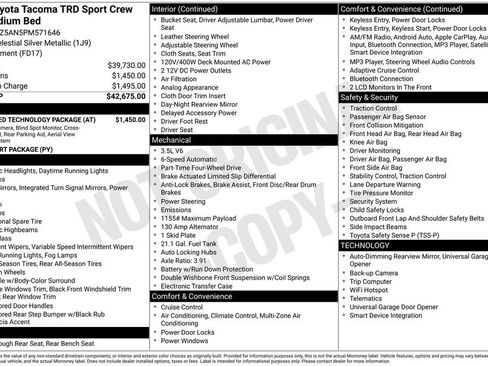 Used 2023 Toyota Tacoma TRD Sport w/ Advanced Technology Package image 38