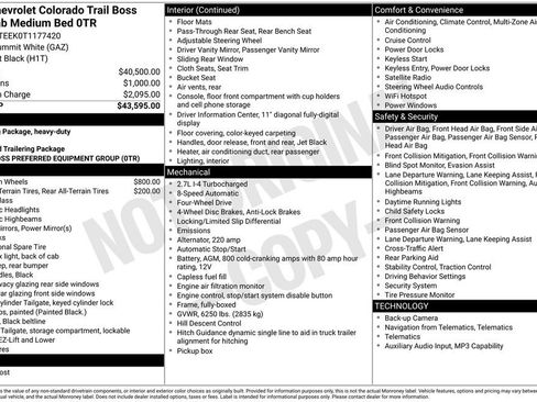 New 2026 Chevrolet Colorado Trail Boss AWD/4WD image 31