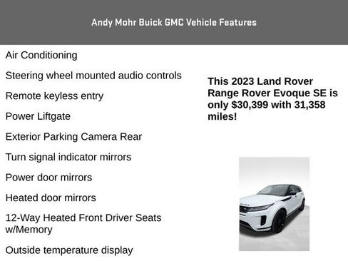 Used 2023 Land Rover Range Rover Evoque SE AWD/4WD image 14