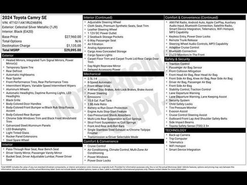 Used 2024 Toyota Camry SE FWD image 38