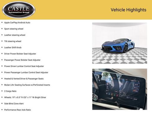 Used 2022 Chevrolet Corvette Stingray Preferred Cpe w/ Z51 Performance Package RWD image 13