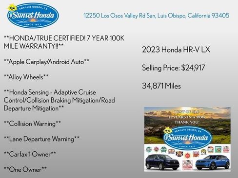 Used 2023 Honda HR-V LX image 2