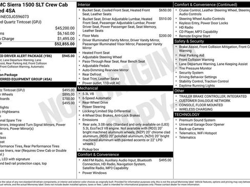 Used 2018 GMC Sierra 1500 SLT w/ Enhanced Driver Alert Package RWD image 10