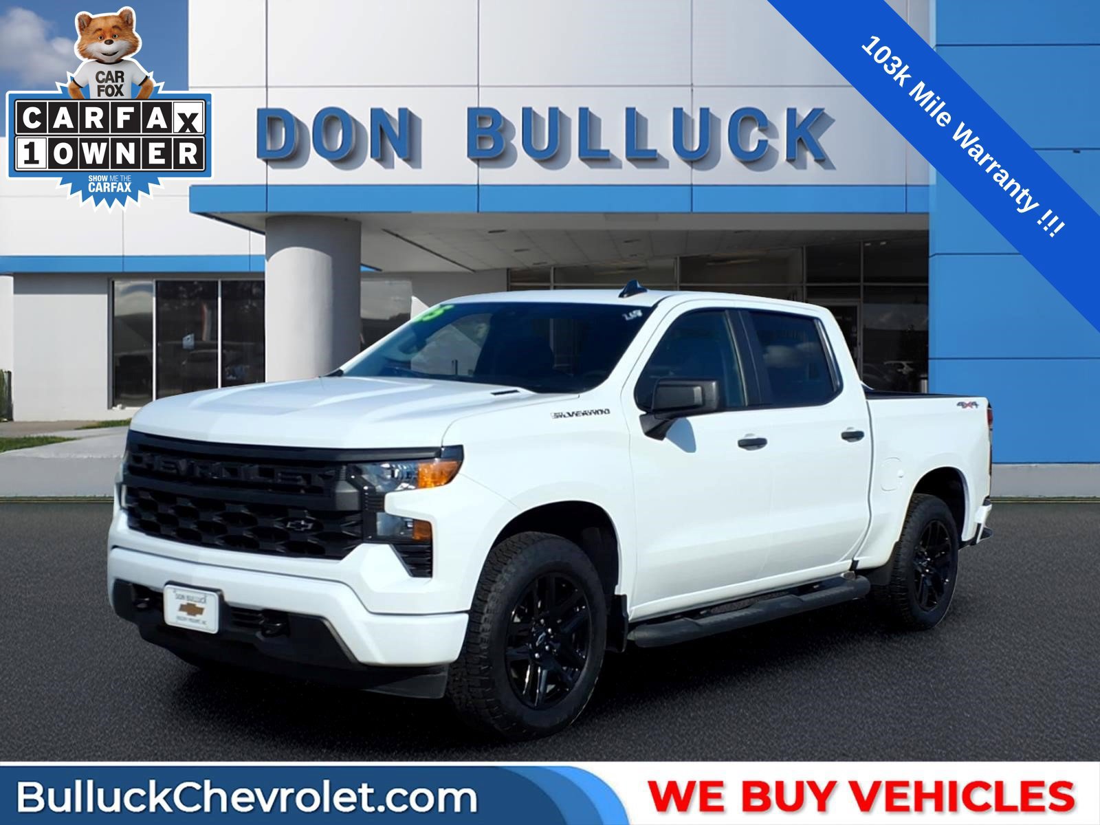 Used 2025 Chevrolet Silverado 1500 Custom w/ Turbomax Blackout Package AWD/4WD image 1