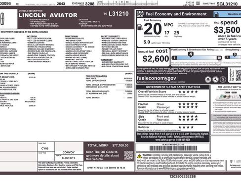 Certified 2025 Lincoln Aviator Reserve w/ Equipment Group 201A AWD/4WD image 5