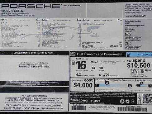Used 2025 Porsche 911 GT3 RS w/ Weissach Package RWD image 3