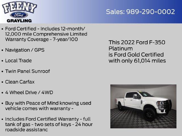 Used 2022 Ford F350 Platinum w/ Tremor Off-Road Package AWD/4WD image 5