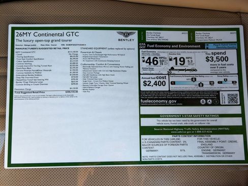 New 2026 Bentley Continental GTC image 36