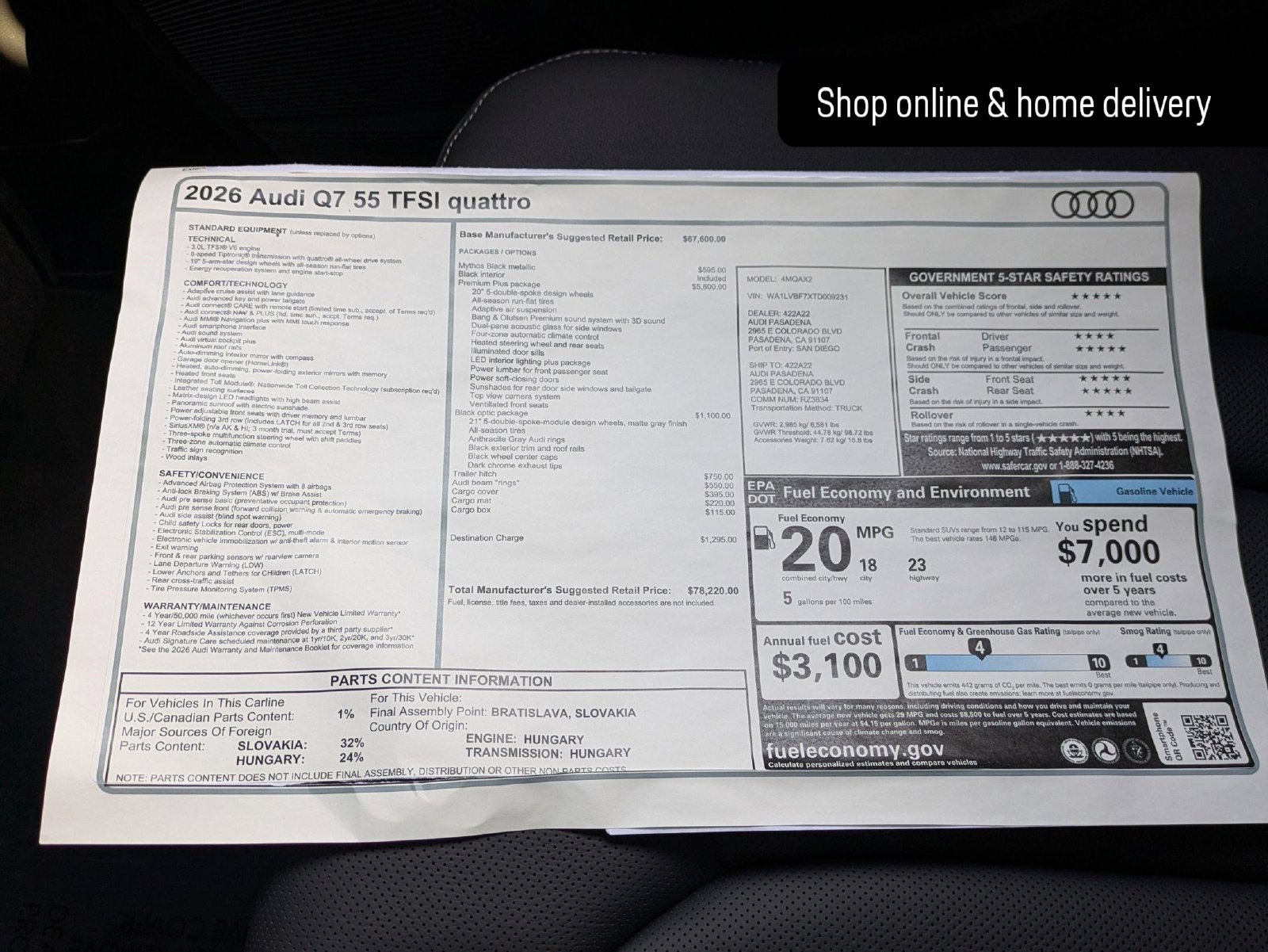 New 2026 Audi Q7 3.0T Premium Plus AWD/4WD image 17