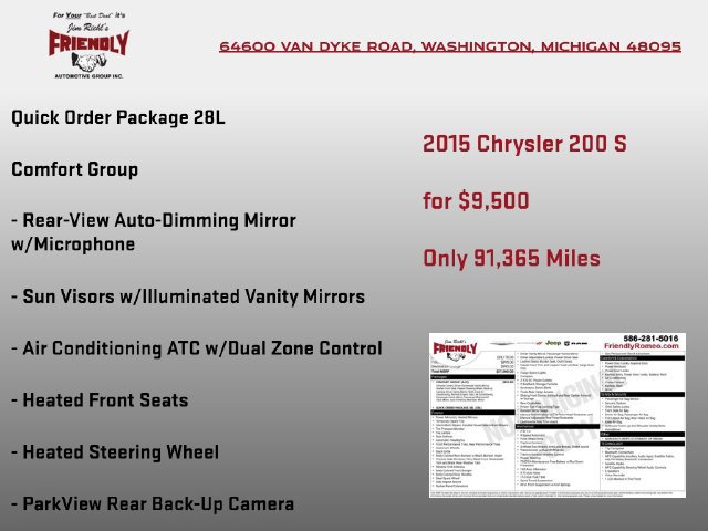 Used 2015 Chrysler 200 S w/ Comfort Group FWD image 3
