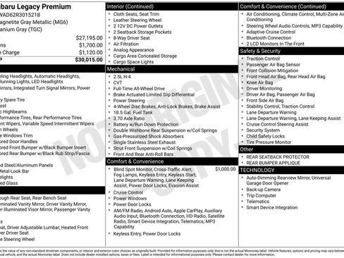 Used 2024 Subaru Legacy Premium image 3