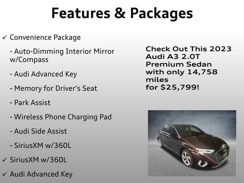 Used 2023 Audi A3 2.0T Premium w/ Convenience Package image 8