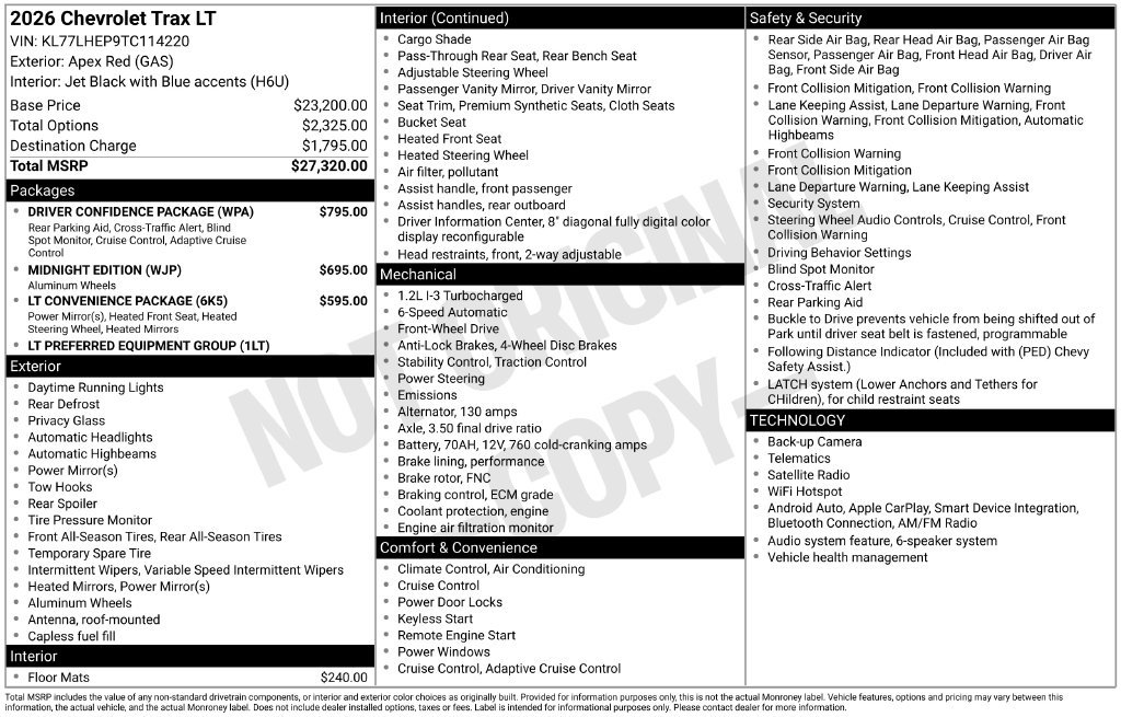 Used 2026 Chevrolet Trax LT w/ Driver Confidence Package FWD image 3