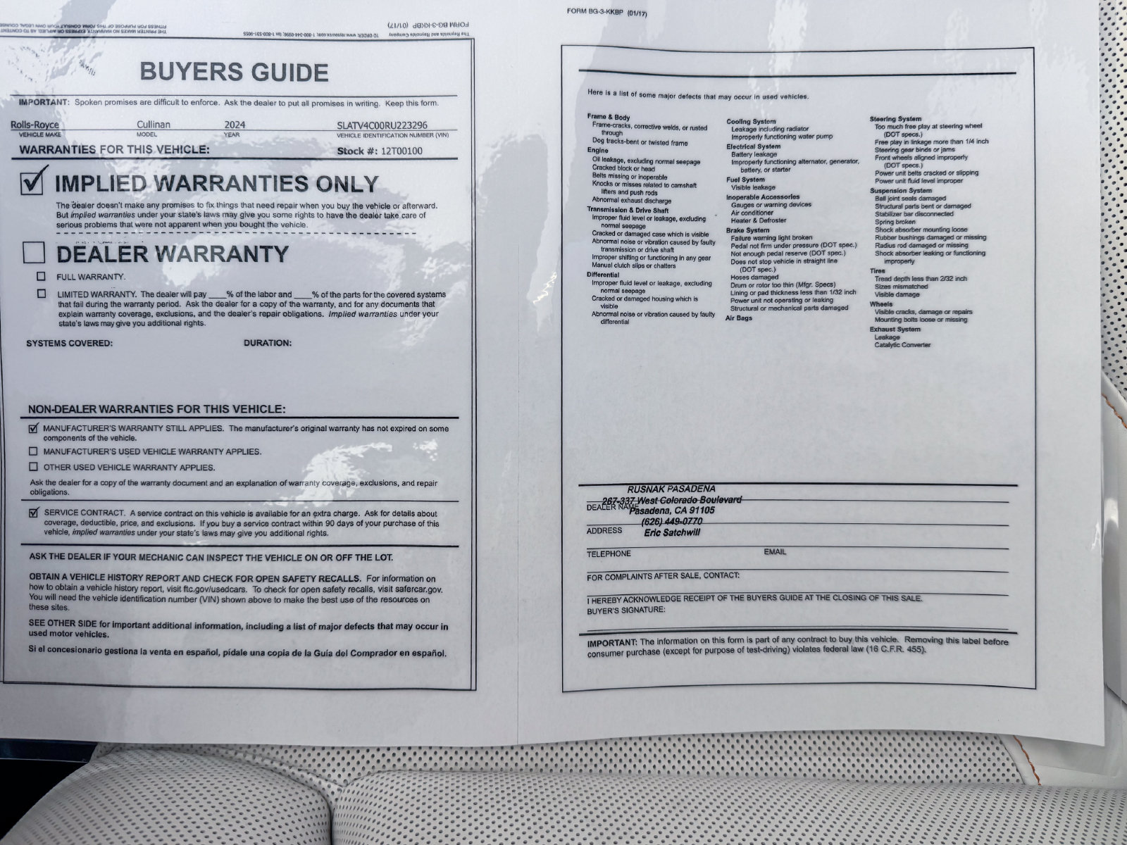 Certified 2024 Rolls-Royce Cullinan w/ Cullinan Package AWD/4WD image 40