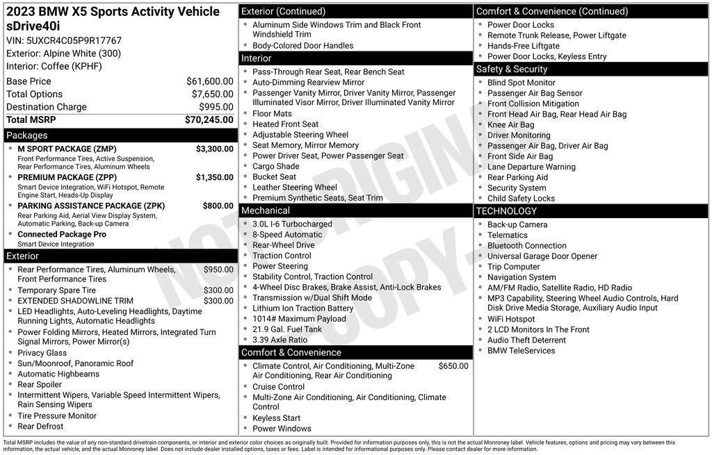 Used 2023 BMW X5 sDrive40i w/ M Sport Package RWD image 11