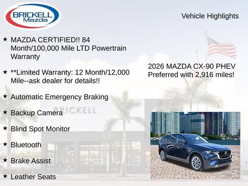 Used 2026 MAZDA CX-90 Plug-In Hybrid w/ Preferred AWD/4WD image 17