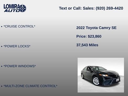 Used 2022 Toyota Camry SE FWD image 8