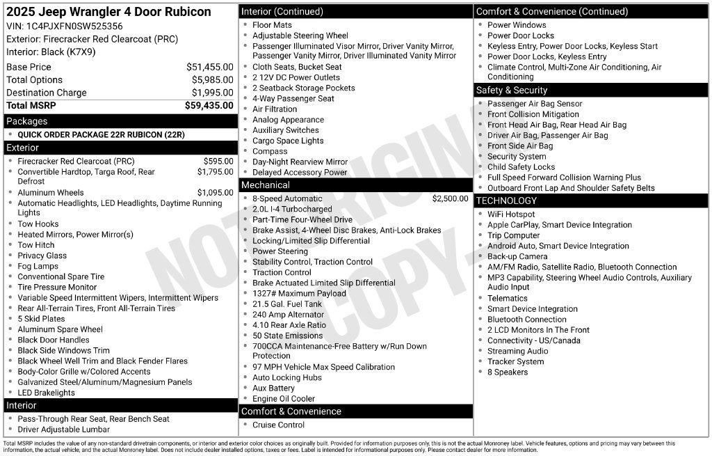 Used 2025 Jeep Wrangler Unlimited Rubicon AWD/4WD image 31