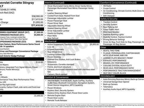 Used 2020 Chevrolet Corvette Stingray Preferred Cpe w/ 2LT Preferred Equipment Group RWD image 29