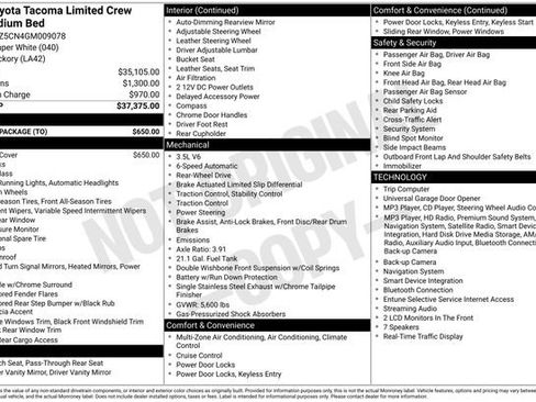 Used 2016 Toyota Tacoma Limited w/ Towing Package RWD image 17