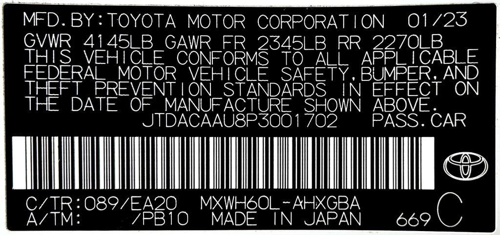 Certified 2023 Toyota Prius XLE FWD image 24