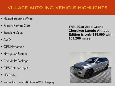 Used 2018 Jeep Grand Cherokee Altitude AWD/4WD image 14