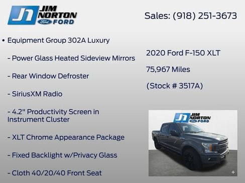 Used 2020 Ford F150 XLT w/ Equipment Group 302A Luxury AWD/4WD image 8