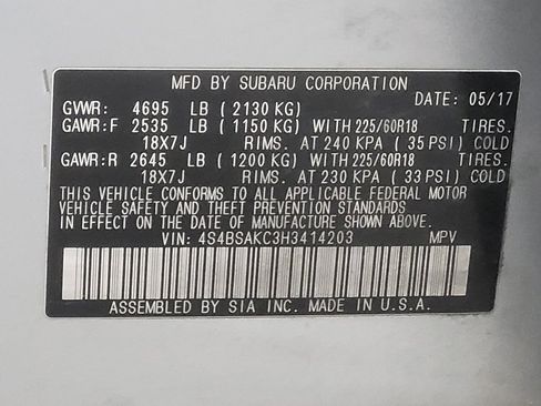 Used 2017 Subaru Outback 2.5i Limited image 33